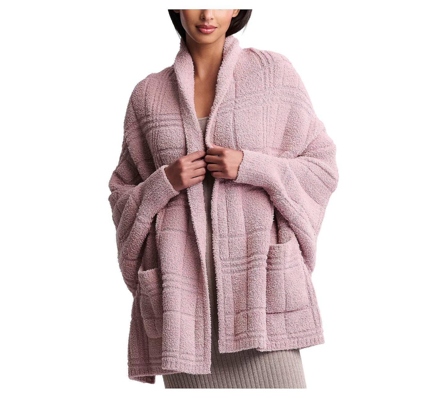 Barefoot Dreams CozyChic® Cotton Tonal Plaid Blanket Wrap