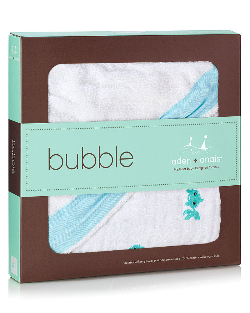 Aden and Anais - Hide and Sea Hooded Towel & Washcloth Set - 100% cotton